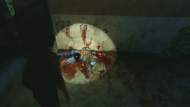 At its right end, you will find a corpse of a man and, a bit further, a staircase - The Last of Us: Downtown, The Outskirts Walkthrough, map - The Outskirts - The Last of Us Guide