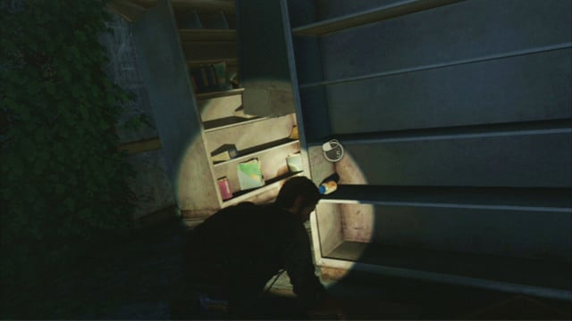 At the other side, on one of the shelves, there is a supplement that can be used to improve on Joels abilities - The Last of Us: Downtown, The Outskirts Walkthrough, map - The Outskirts - The Last of Us Guide
