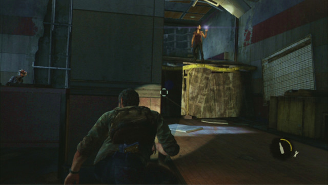 A moment later, an infected will appear - The Last of Us: Downtown, The Outskirts Walkthrough, map - The Outskirts - The Last of Us Guide