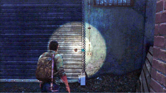 After you walk over to the other side, open the gate to the left and dash inside to avoid the approaching zombie - The Last of Us: The Museum, The Outskirts Walkthrough, map - The Outskirts - The Last of Us Guide