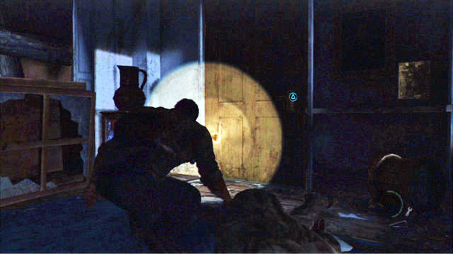 Once you climb up the stairs, turn your flashlight off and eliminate, silently, the enemy banging at the door - The Last of Us: The Museum, The Outskirts Walkthrough, map - The Outskirts - The Last of Us Guide