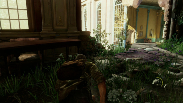 This way, you will reach a shelf that will make it possible for you to get lower - The Last of Us: The Capitol Building, The Outskirts Walkthrough, map - The Outskirts - The Last of Us Guide