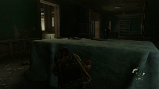 To defeat them, make your way to the dark room to the right as quickly as you can - The Last of Us: The Capitol Building, The Outskirts Walkthrough, map - The Outskirts - The Last of Us Guide