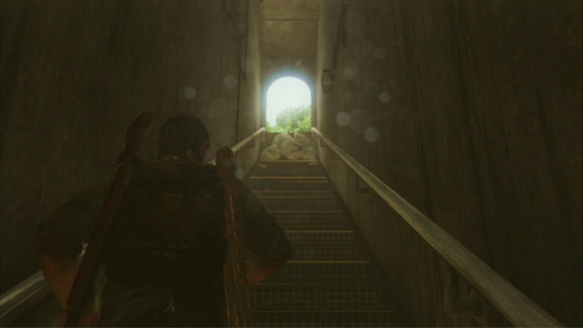 Climb up the ladder, and then dash into the open up the nearby stairs - The Last of Us: The Capitol Building, The Outskirts Walkthrough, map - The Outskirts - The Last of Us Guide