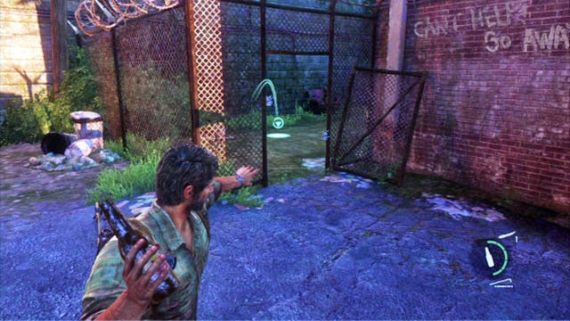 Once you collect everything, go downstairs and detonate the charges attached to the fence - The Last of Us: The Woods, Bills Town Walkthrough - Bills Town - The Last of Us Guide