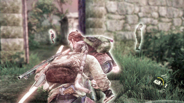 After you get to the graveyard, keep going ahead to reach a wall with a clicker behind it - The Last of Us: Graveyard, Bills Town Walkthrough - Bills Town - The Last of Us Guide