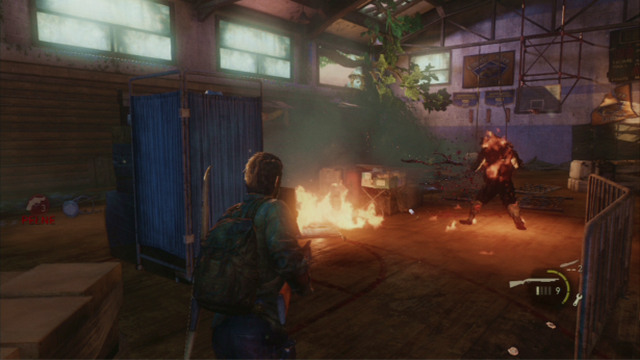Take cover when they die, and try to hit the bloater with your Molotovs cocktail - The Last of Us: High School Escape, Bills Town Walkthrough, map - Bills Town - The Last of Us Guide