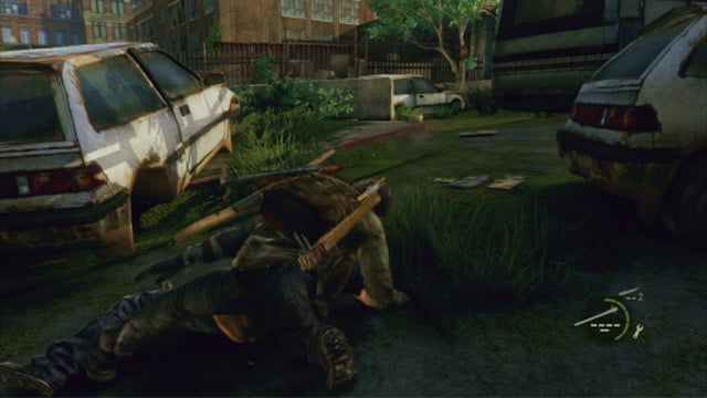After you take cover, wait for the nearest enemy to stop and wake several steps while turned away from you - The Last of Us: Alone and Forsaken, Pittsburgh Walkthrough, map - Pittsburgh - The Last of Us Guide