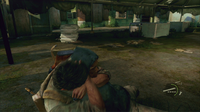 Take cover behind the car again and wait for the next bandit to come; strangle him too - The Last of Us: Alone and Forsaken, Pittsburgh Walkthrough, map - Pittsburgh - The Last of Us Guide