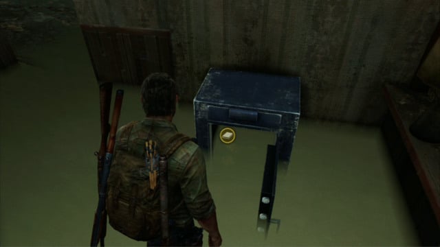 The safe is located downstairs in a small room, behind the counter - The Last of Us: Hotel Lobby, Pittsburgh Walkthrough, map - Pittsburgh - The Last of Us Guide