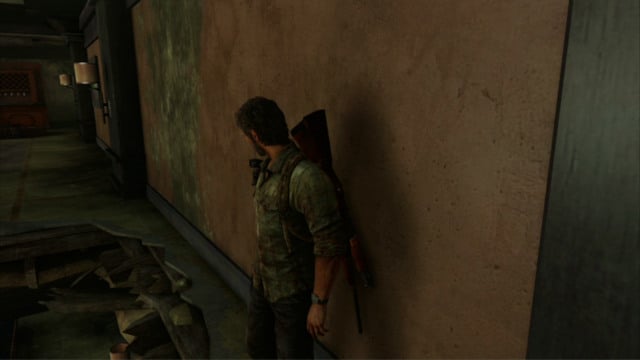 To the left, there is a hole in the floor, which you should slip by - The Last of Us: Hotel Lobby, Pittsburgh Walkthrough, map - Pittsburgh - The Last of Us Guide
