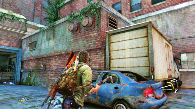 Once the area is clear, climb one level higher, over the nearby car wreck - The Last of Us: Escape the City, Pittsburgh Walkthrough - Pittsburgh - The Last of Us Guide