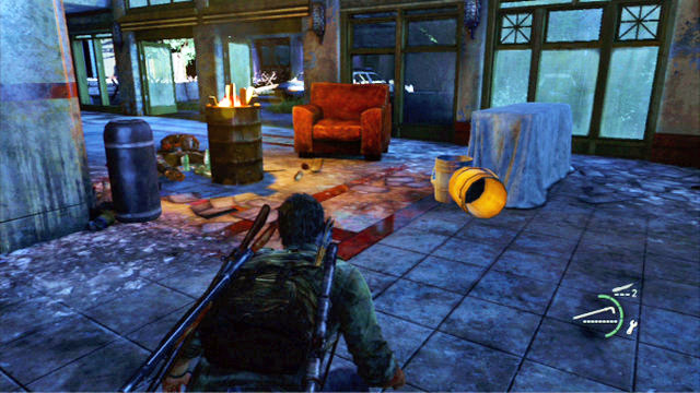 You can now start to make some noise and tip over the bottles and buckets on the ground - The Last of Us: Escape the City, Pittsburgh Walkthrough - Pittsburgh - The Last of Us Guide