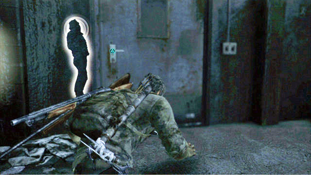 Before you throw it into water, examine the door at the end of the platform - The Last of Us: Sewers, The Suburbs Walkthrough - The Suburbs - The Last of Us Guide