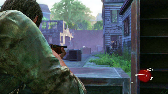 Turn left at the end and eliminate the enemies there - The Last of Us: Suburbs, The Suburbs Walkthrough - The Suburbs - The Last of Us Guide