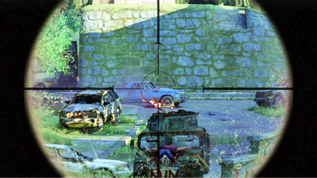 After a while, a man throwing Molotovs will appear there for a second - The Last of Us: Suburbs, The Suburbs Walkthrough - The Suburbs - The Last of Us Guide