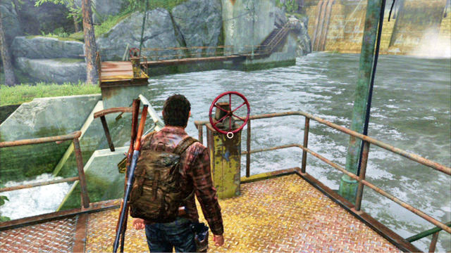 Climb the stairs an turn the red valve - The Last of Us: Hydroelectric Dam, Tommys Dam Walkthrough - Tommys Dam - The Last of Us Guide