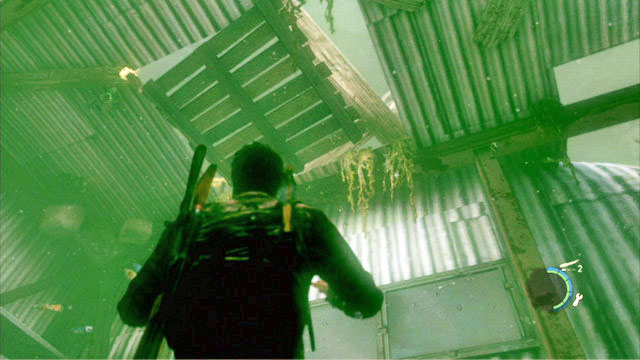 You should notice a big sunken container while underwater - The Last of Us: Hydroelectric Dam, Tommys Dam Walkthrough - Tommys Dam - The Last of Us Guide