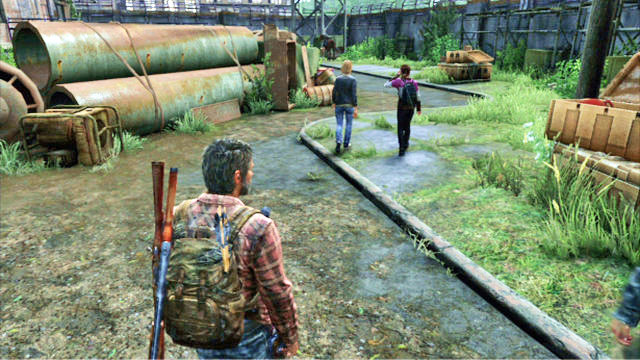Past the gate, you will meet your brother and his girlfriend - The Last of Us: Hydroelectric Dam, Tommys Dam Walkthrough - Tommys Dam - The Last of Us Guide