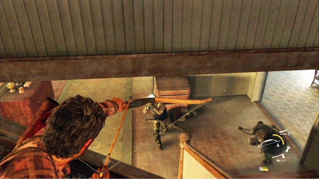 It is a good idea to use your bow against them - The Last of Us: Ranch House, Tommys Dam Walkthrough - Tommys Dam - The Last of Us Guide