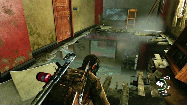 Climb up to the higher floor of the building and search it thoroughly - The Last of Us: Go Big Horns! The University Walkthrough - The University - The Last of Us Guide