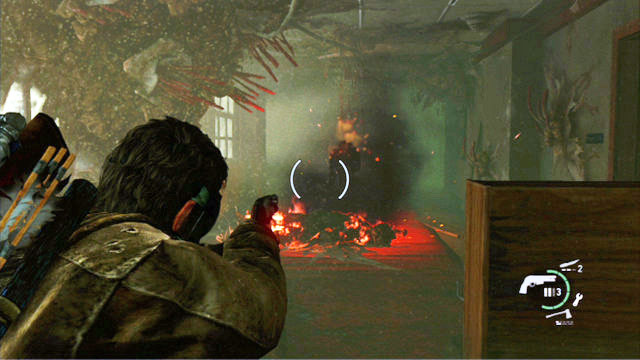 If you decide to fight, though, throw a Molotovs cocktail at the enemy and finish it out with your shotgun or the flame thrower - The Last of Us: Go Big Horns! The University Walkthrough - The University - The Last of Us Guide