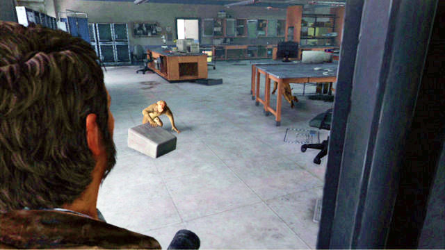 This way, you will reach a room with infected monkeys - The Last of Us: Science Building, The University Walkthrough - The University - The Last of Us Guide