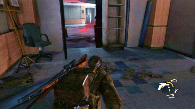 After it finishes, backtrack to the exit by following the red flares - The Last of Us: Science Building, The University Walkthrough - The University - The Last of Us Guide