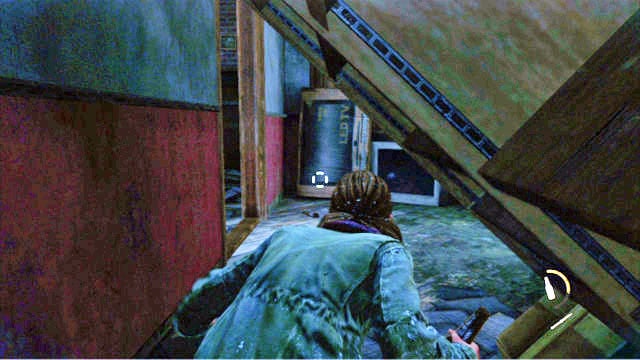 Therefore, turn to the left again and squeeze through the narrow passage, and go to the bathroom - The Last of Us: Cabin Resort, Lakeside Resort Walkthrough - Lakeside Resort - The Last of Us Guide