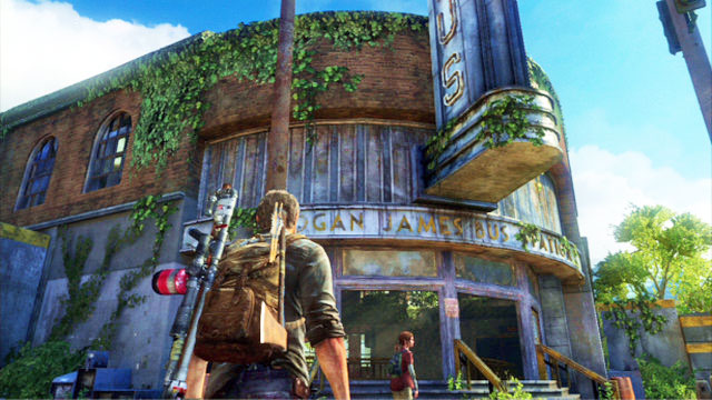 A bit ahead, you should notice the bus depot - The Last of Us: Highway Exit, Bus Depot Walkthrough - Bus Depot - The Last of Us Guide