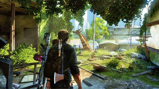 This way, you will reach a feeding giraffe - The Last of Us: Highway Exit, Bus Depot Walkthrough - Bus Depot - The Last of Us Guide