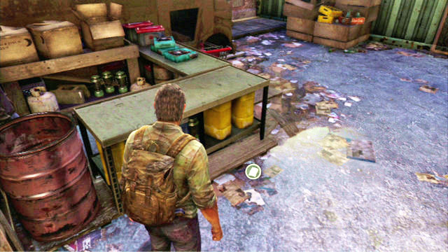 The slip of paper is lying on the ground next to one of the tables to the left - The Last of Us: The Quarantine Zone, Artifacts and pendants - Artifacts and pendants - The Last of Us Guide