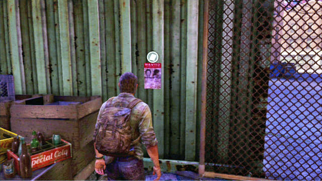 The poster is hanging on a piece of metal plate several steps away from the previous artifact - The Last of Us: The Quarantine Zone, Artifacts and pendants - Artifacts and pendants - The Last of Us Guide