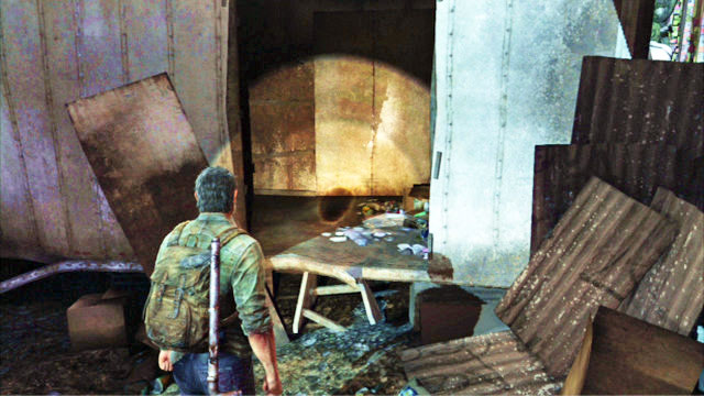After you jump over the truck that is blocking the road, turn around and enter the trailer - The Last of Us: The Outskirts, Artifacts and pendants - Artifacts and pendants - The Last of Us Guide