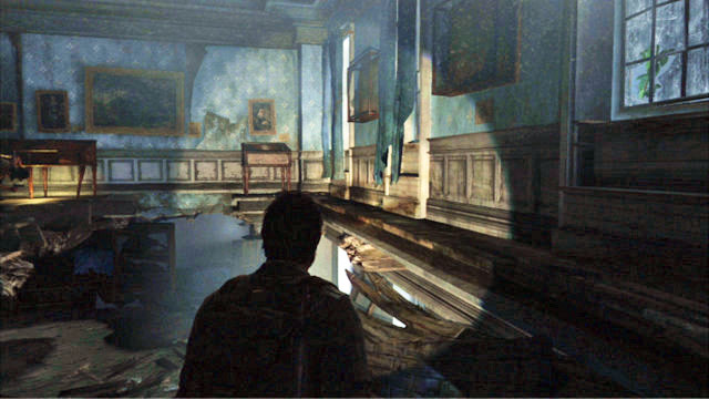 Stand on the top of the slant and jump onto the ledge of the wall to the left - The Last of Us: The Outskirts, Artifacts and pendants - Artifacts and pendants - The Last of Us Guide