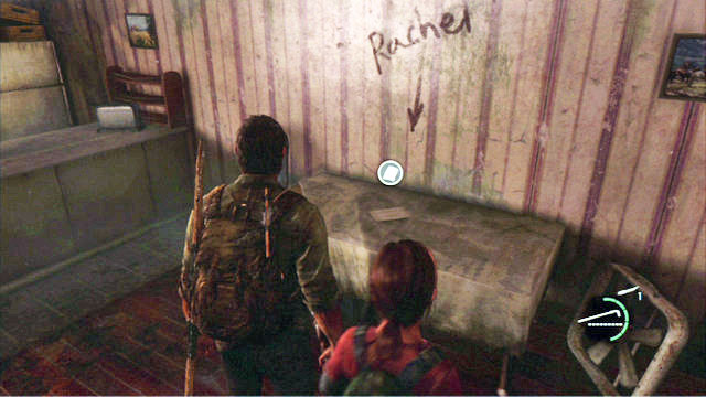 Inside the room on the first floor, there is a note, but be prepared to fight a zombie that will jump at you from behind the corner - The Last of Us: Bills Town, Artifacts and pendants - Artifacts and pendants - The Last of Us Guide