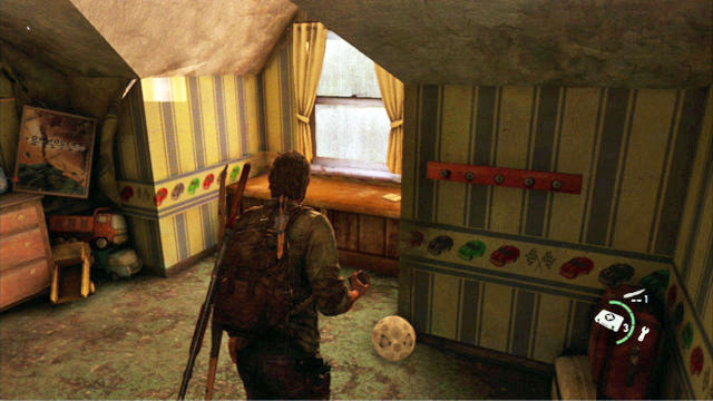 In the house with the swimming pool, go upstairs and find the childs room - The Last of Us: Bills Town, Artifacts and pendants - Artifacts and pendants - The Last of Us Guide
