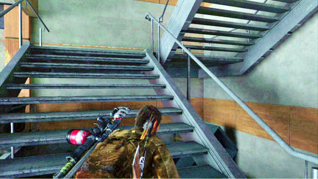 Once you reach the staircase inside the science building, climb up and approach the door to the left - The Last of Us: The University, Artifacts and pendants - Artifacts and pendants - The Last of Us Guide