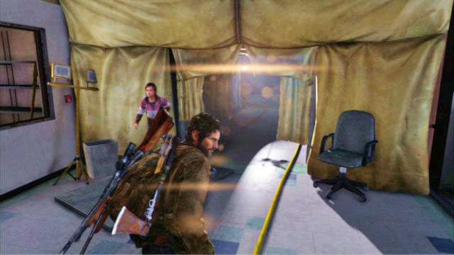 At some point, you will be passing long a corridor with sheets of material - The Last of Us: The University, Artifacts and pendants - Artifacts and pendants - The Last of Us Guide