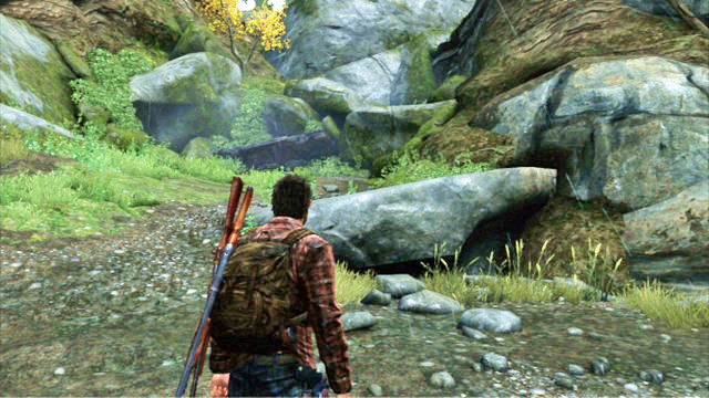 After you reach the brook, you will reach a place where you will have to climb up again - The Last of Us: Tommys Dam, Comic Books - Comic Books - The Last of Us Guide