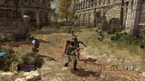 Once in a while new warriors will come running from various directions - Main Gate - p. 1 - Chapter 1 - The Lord of the Rings: War in the North - Game Guide and Walkthrough