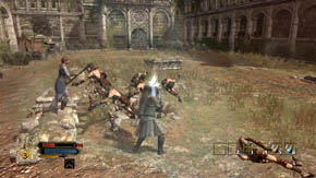 Another fight awaits you here, with a large number of ordinary goblins - Main Gate - p. 2 - Chapter 1 - The Lord of the Rings: War in the North - Game Guide and Walkthrough