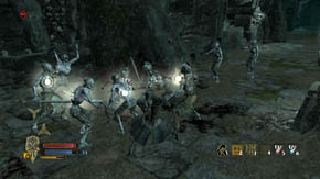 Soon in the great hall (there is only one in this tomb) a lot of zombies and spirits-warriors will appear - The Barrow-downs - p. 1 - Chapter 2 - The Lord of the Rings: War in the North - Game Guide and Walkthrough