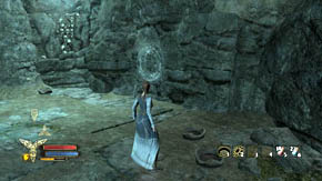 Behind the destroyed wall there's a corridor leading to a small room where you'll find a lot of urns and a heap of items - The Barrow-downs - p. 2 - Chapter 2 - The Lord of the Rings: War in the North - Game Guide and Walkthrough