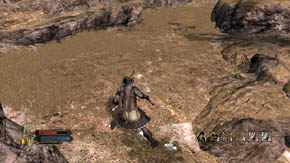 Fight until the next enemies appear behind rocks - The Coldfells - p. 1 - Chapter 3 - The Lord of the Rings: War in the North - Game Guide and Walkthrough