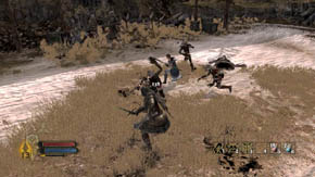 When you kill these enemies, new ones will appear - several goblins (new will join during the fight), two ordinary and one fast orc warrior - The Coldfells - p. 1 - Chapter 3 - The Lord of the Rings: War in the North - Game Guide and Walkthrough