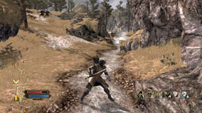 Run the only possible road until you get to a stream - The Coldfells - p. 2 - Chapter 3 - The Lord of the Rings: War in the North - Game Guide and Walkthrough