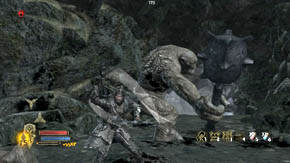 Avoid their blows and don't let either of them knock you down - use healing potions - The High Moors - Chapter 3 - The Lord of the Rings: War in the North - Game Guide and Walkthrough