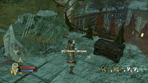 Jump down through the opening in the wall and run out through the door on the left - Mountain's Interior - Chapter 4 - The Lord of the Rings: War in the North - Game Guide and Walkthrough