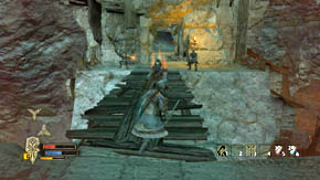 There are some mushrooms on the right - Mountain's Interior - Chapter 4 - The Lord of the Rings: War in the North - Game Guide and Walkthrough